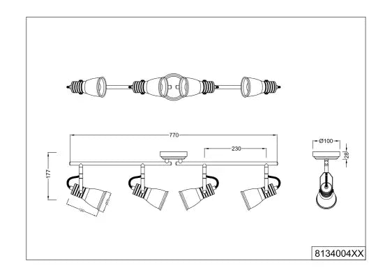 Steam 2/4Lt Bar Spotlight - Antique White