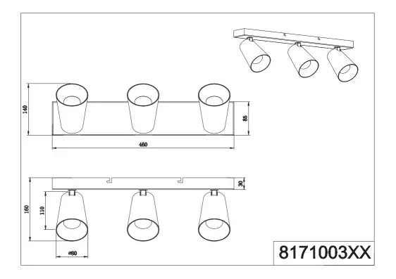 Sharp 2/3/4Lt Bar Spotlights - Black/White