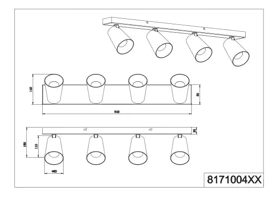Sharp 2/3/4Lt Bar Spotlights - Black/White