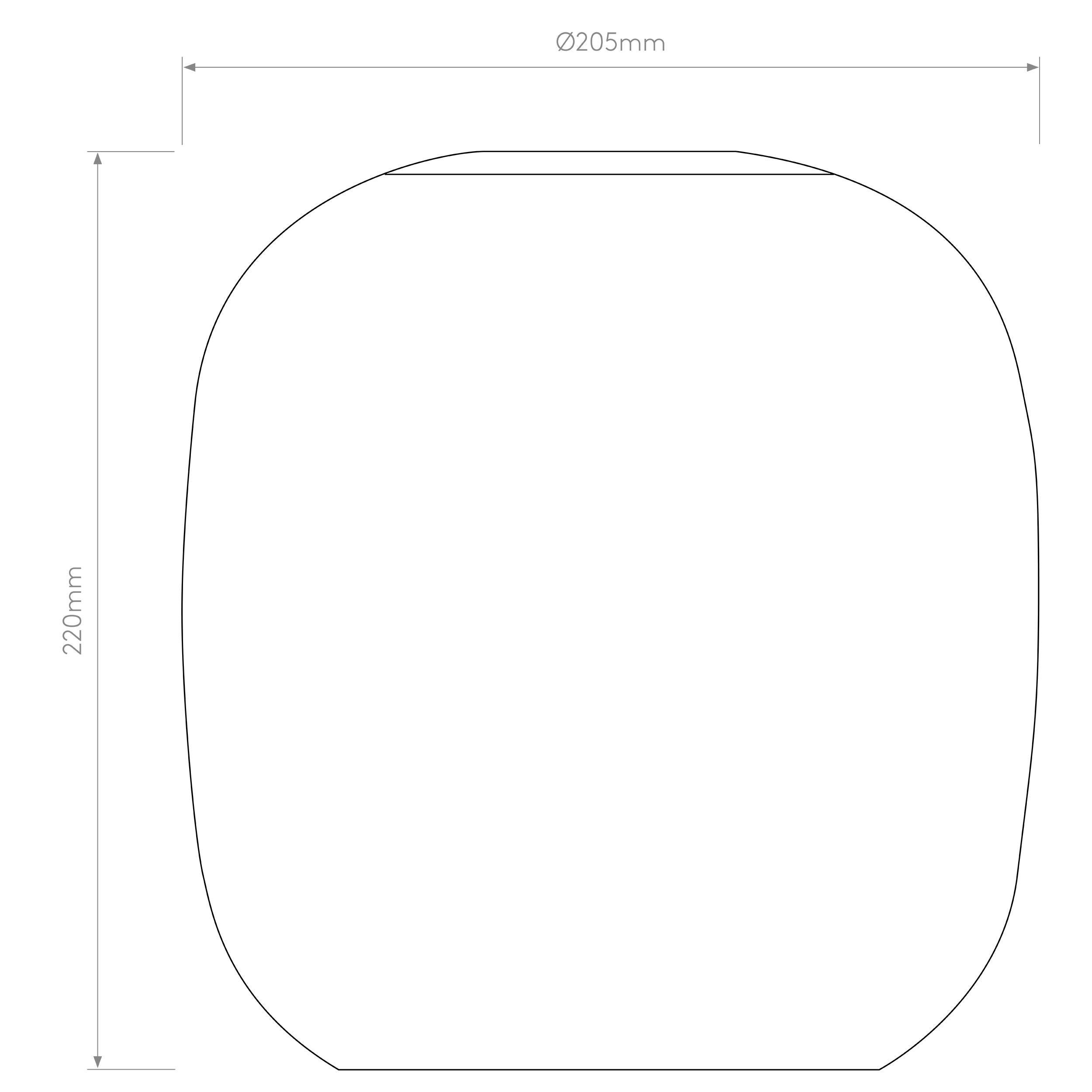 Curve Glass 220/285 Glass Shade