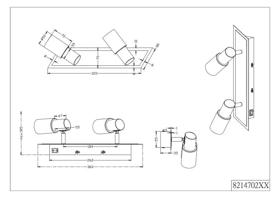 Clapton 2Lt Wall Mount Spotlight