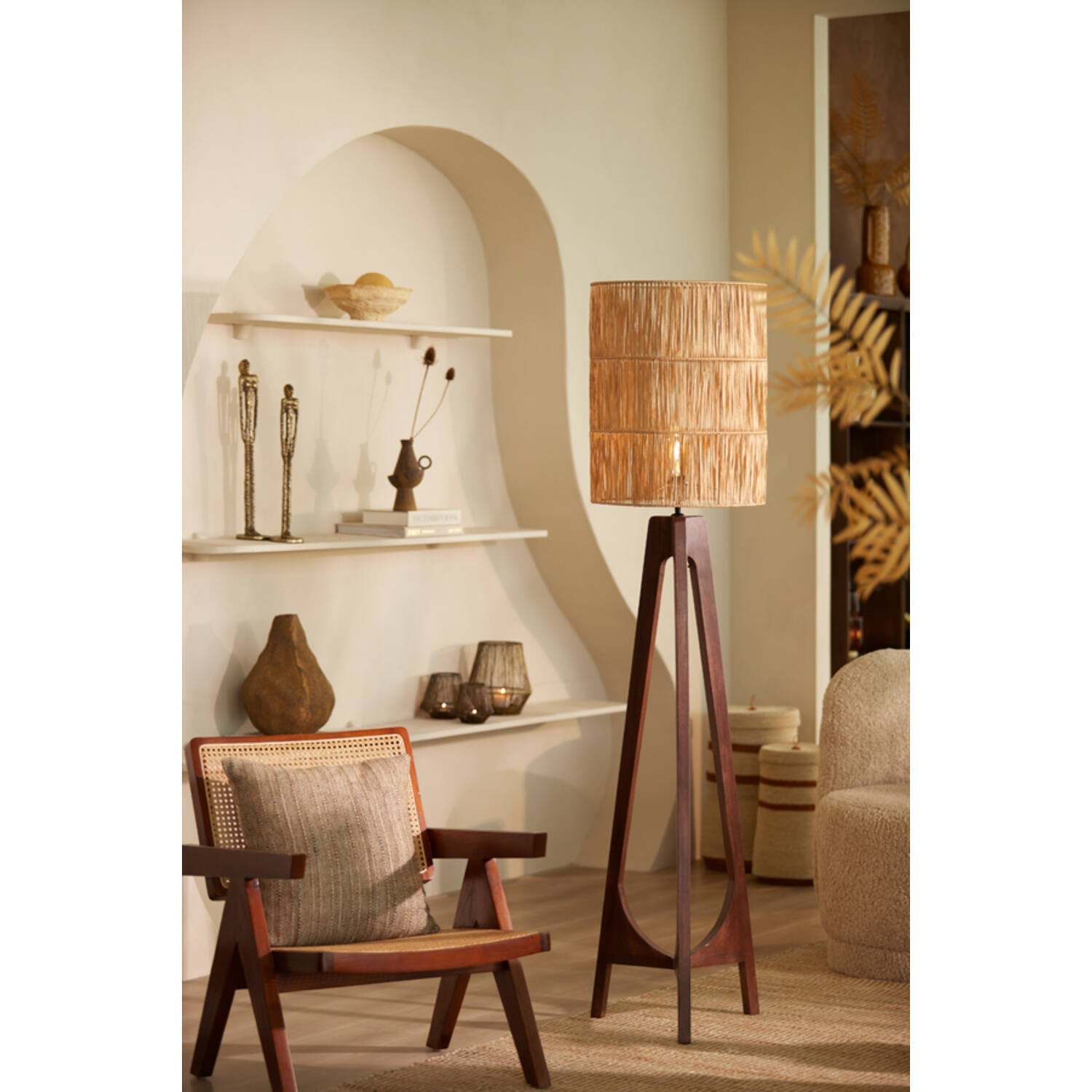 Troina Tripod Floor Lamp - Red Brown
