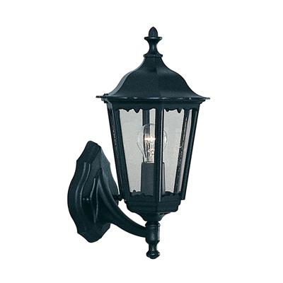 ALEX OUTDOOR UP/DOWN WALL LIGHT - BLACK METAL & GLASS