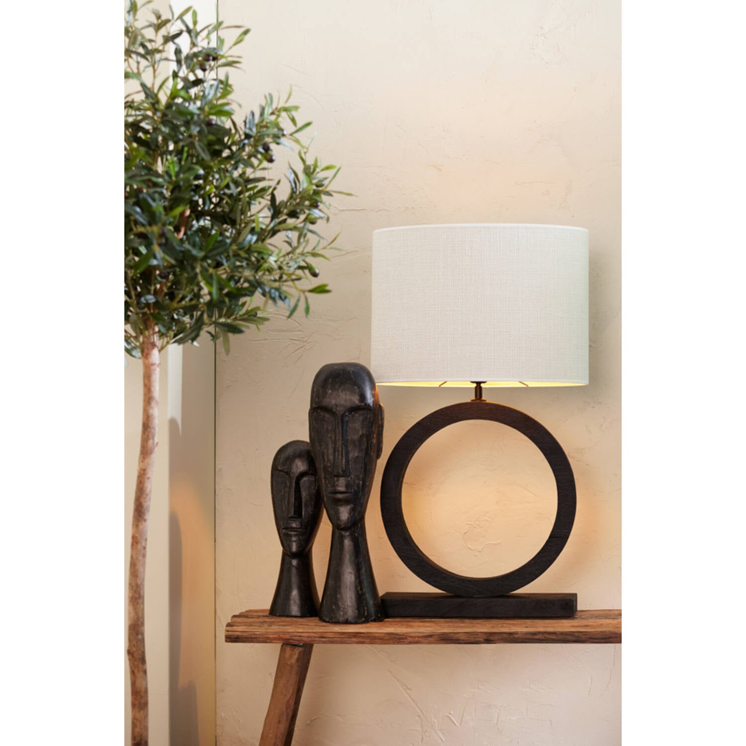 Tinar Table Lamp Base Only- Black/ Brown Finishes