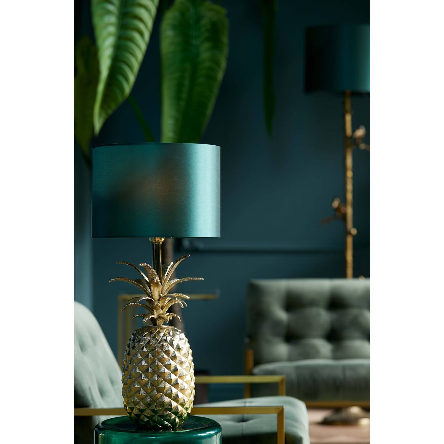 Pineapple Table Lamp Base Only- Gold/ Cream Finishes