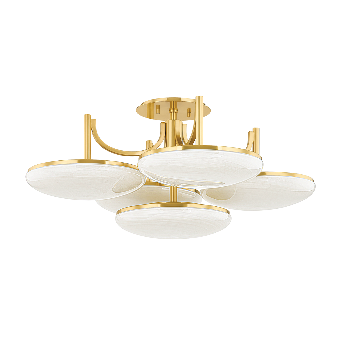 Bregman LED Semi Flush - Aged Brass