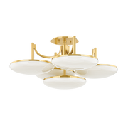 Bregman LED Semi Flush - Aged Brass