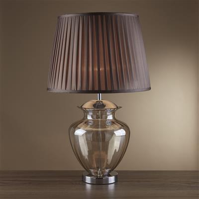 Elina Glass Table Lamp - Amber/Smoked