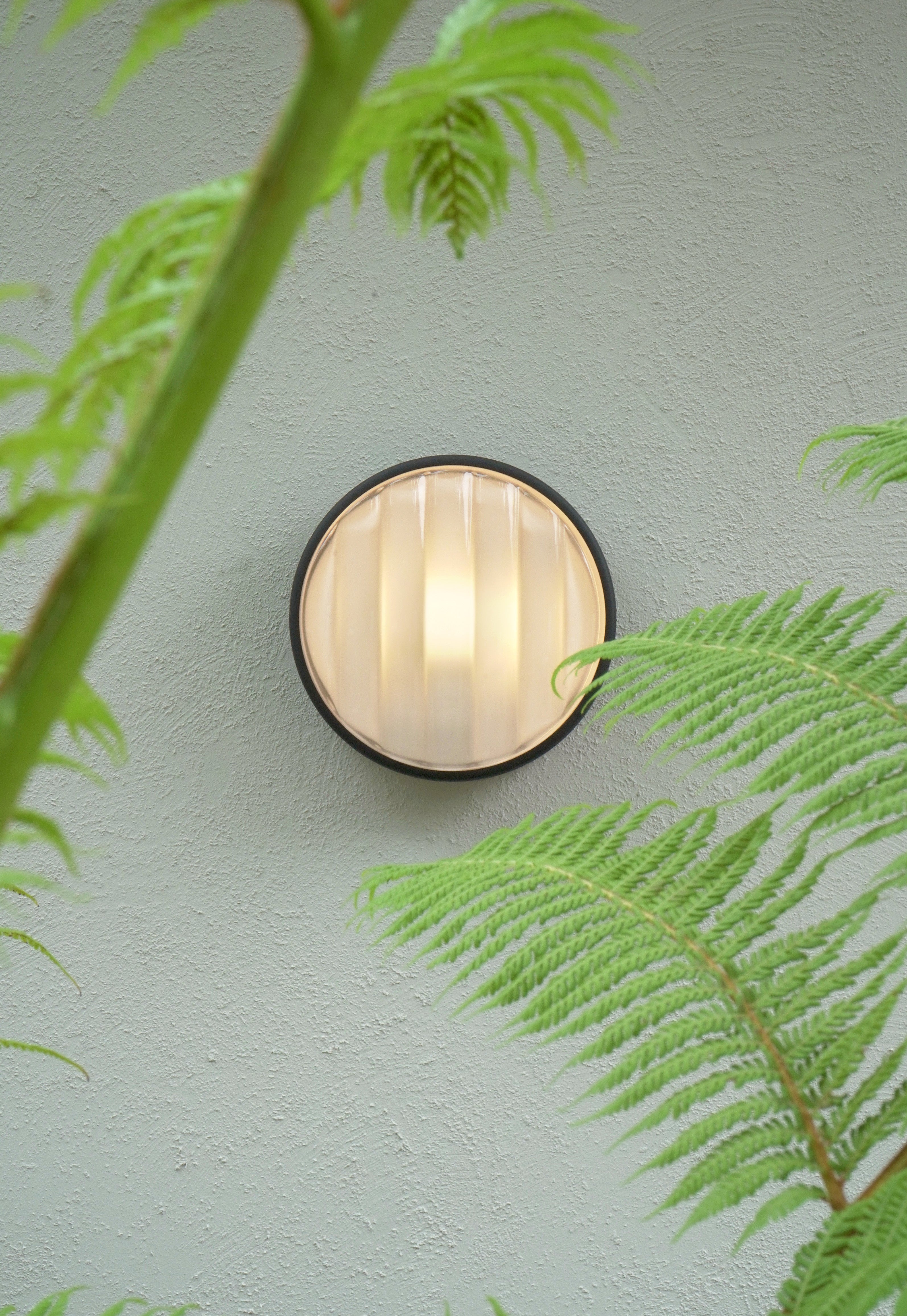 Montreal Round 220/300 Outdoor Wall Light- Black/ Brushed Stainless Steel