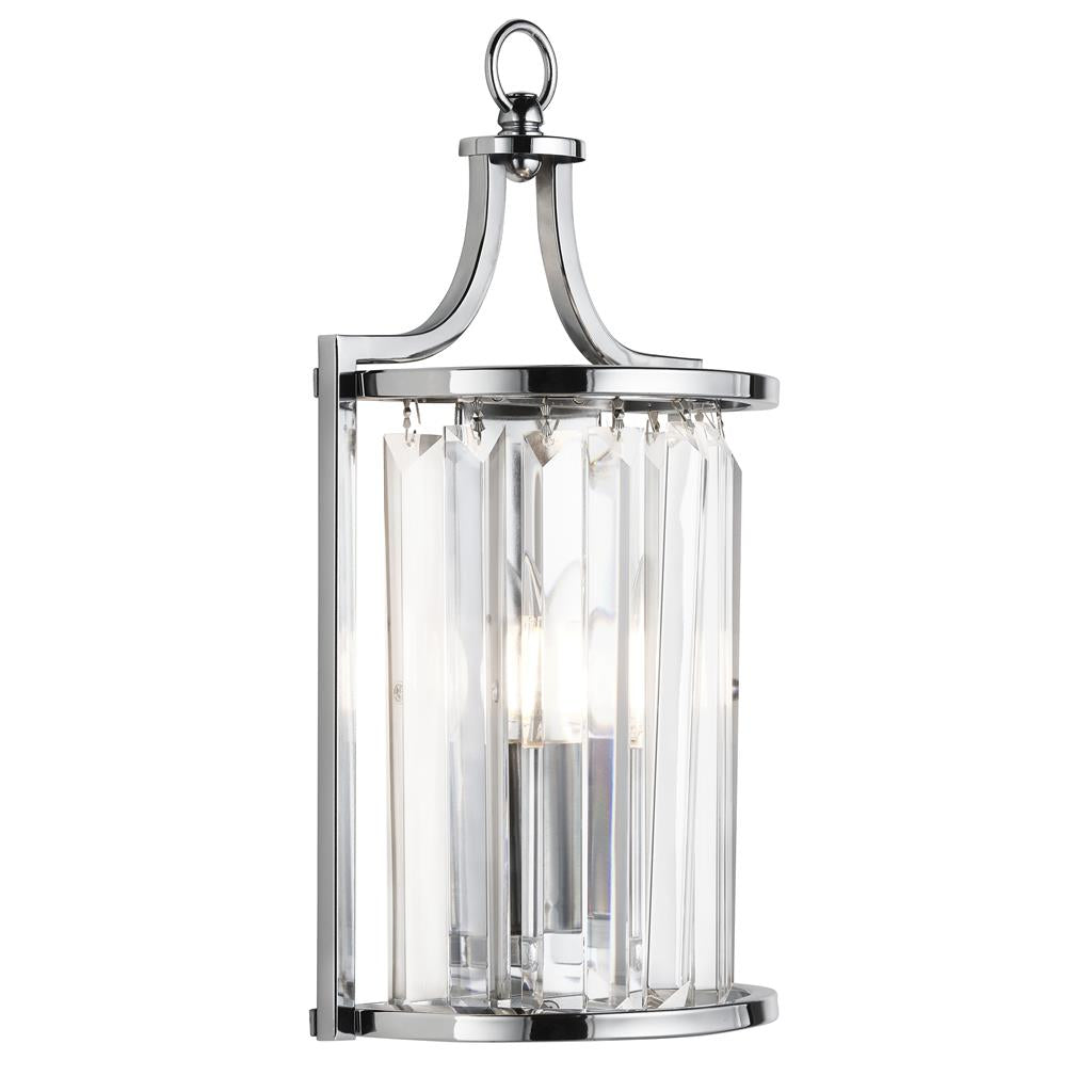 Victoria Wall Light - Chrome Metal & Clear Crystal