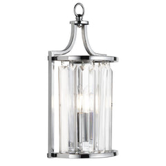Victoria Wall Light - Chrome Metal & Clear Crystal