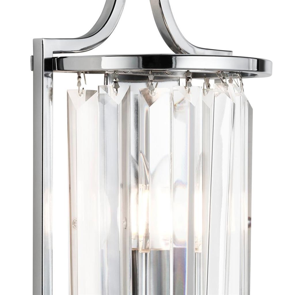 Victoria Wall Light - Chrome Metal & Clear Crystal