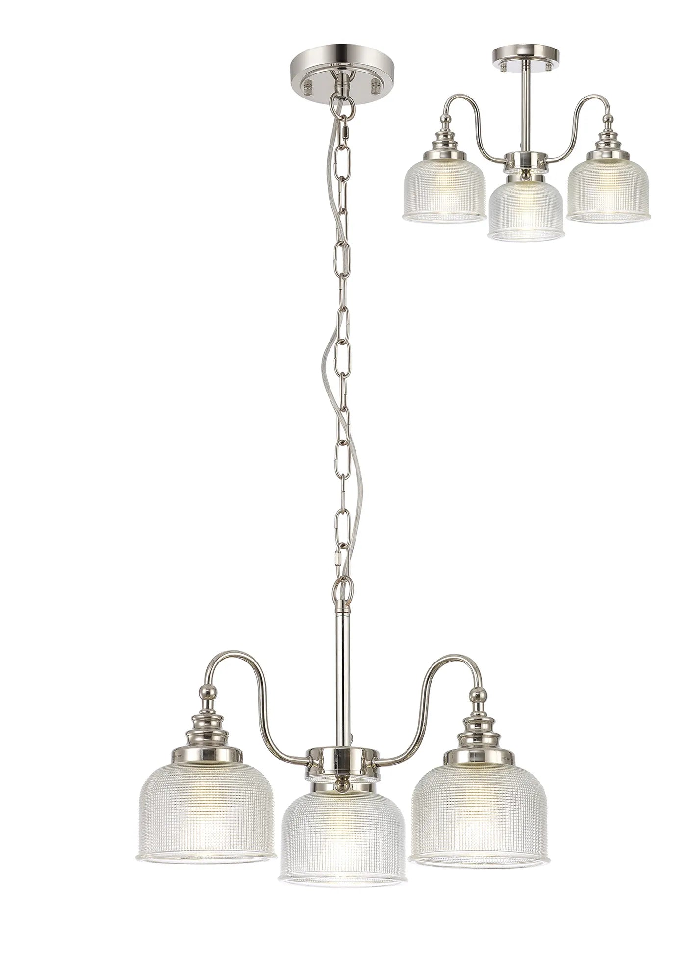 Cleron 3/5/8Lt Semi-Flush Pendant - Various Colours