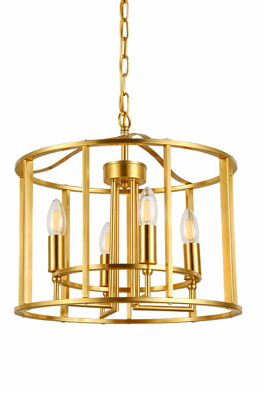 Maddie 4Lt- Antique Brass /Satin Nickel Finish
