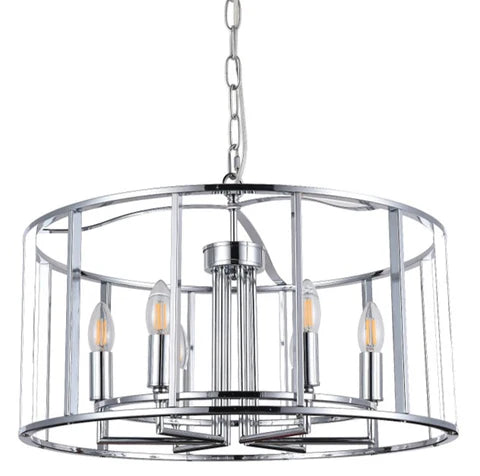 Maddie 6Lt Antique Brass/Chrome