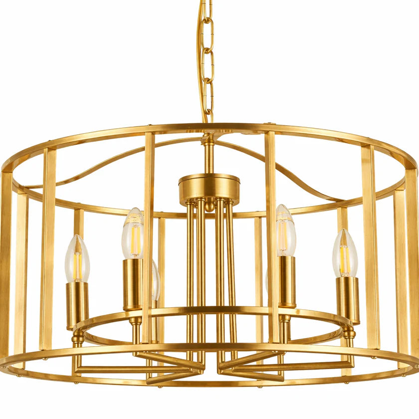 Maddie 6Lt Lantern- Gold/ Antique Brass/Chrome Finishes