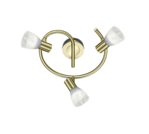 Levisto 3Lt Plate Spotlight - Nickel/Brass