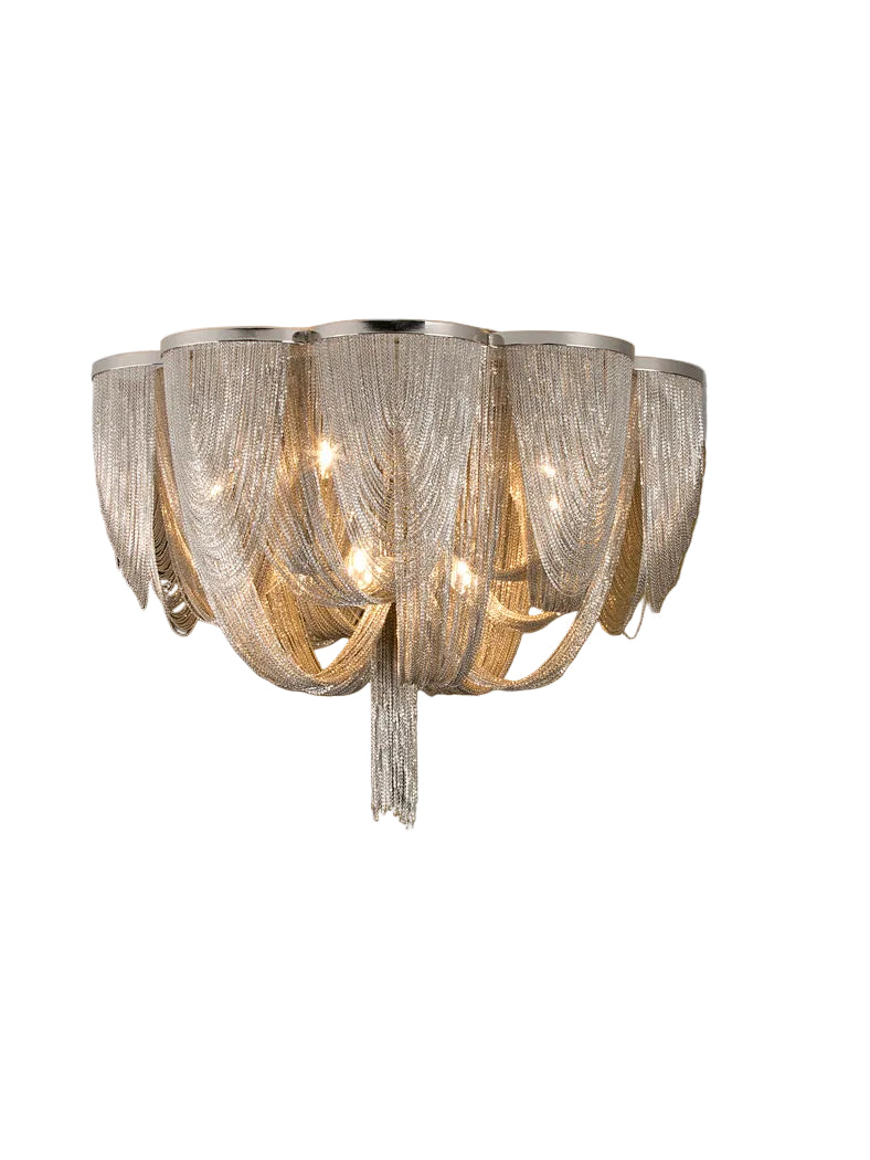 Minerva 10Lt Flush Ceiling Light- Nickel