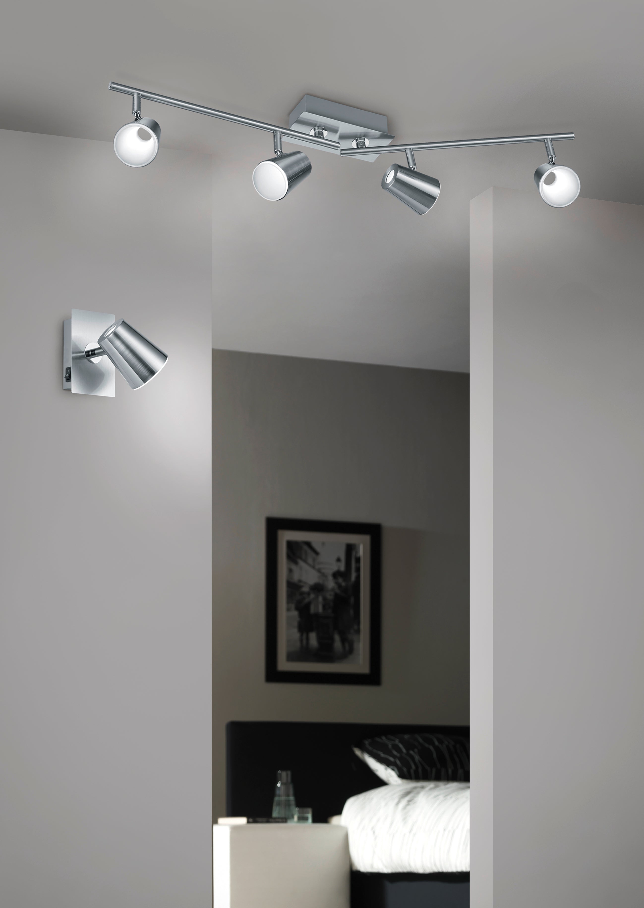 Narcos Wall/Ceiling Spotlight - White/Nickel