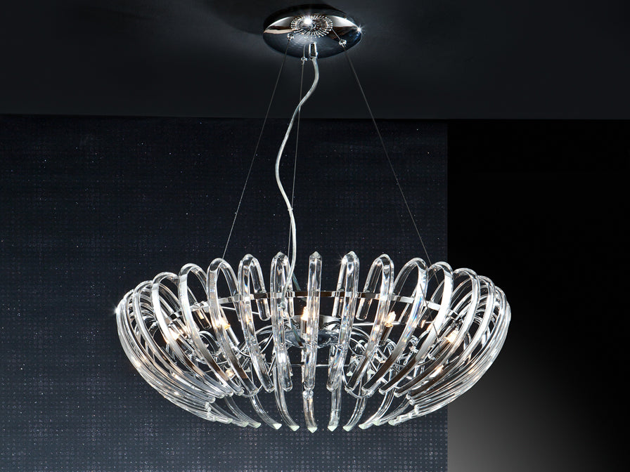 Ariadna Champagne Crystal Ceiling Light - Chrome & Champagne/Chrome & Clear Finish