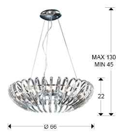 Ariadna Champagne Crystal Ceiling Light - Chrome & Champagne/Chrome & Clear Finish