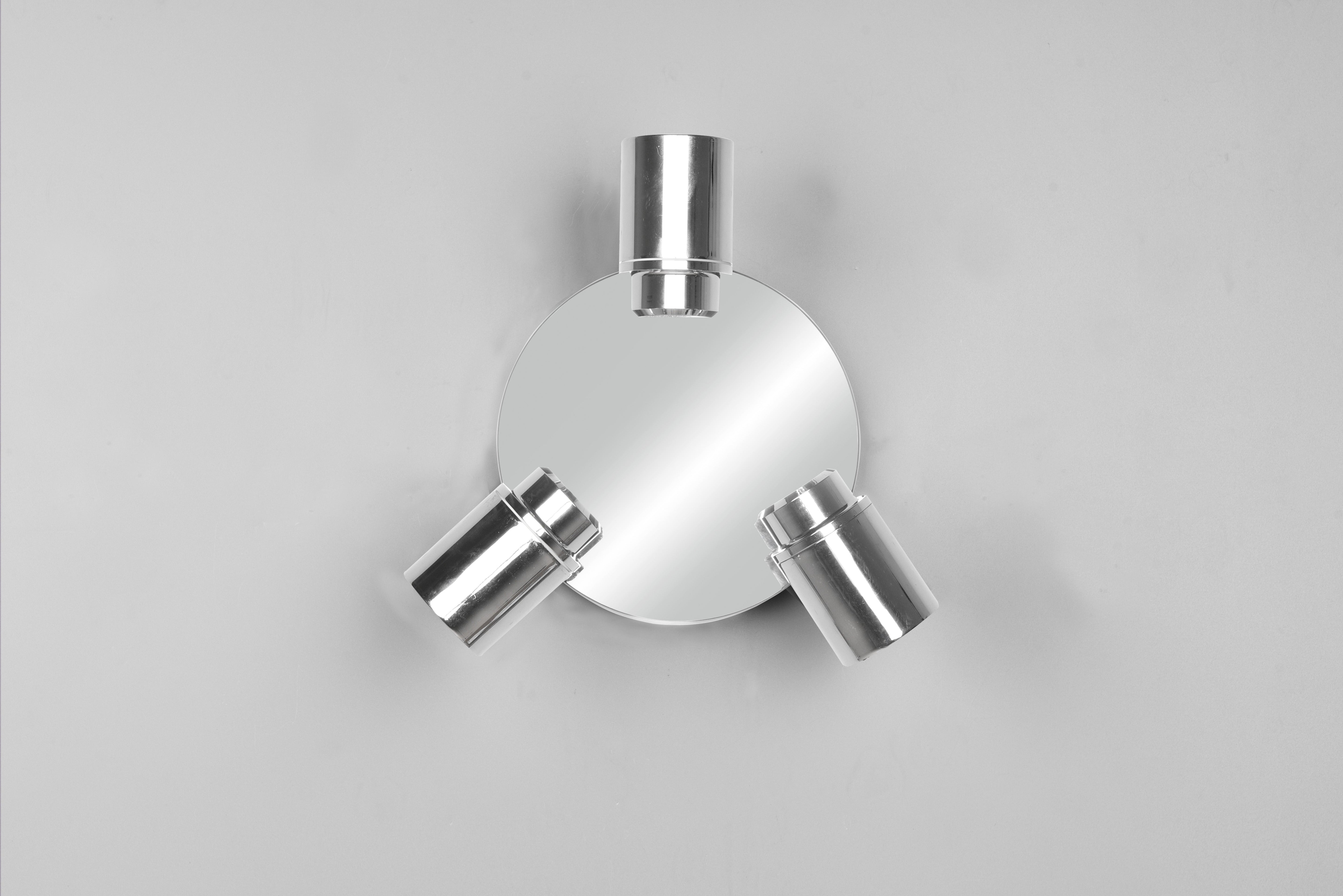 Angelo 3/Lt Plate Spotlight IP44 - Black/Chrome