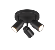 Angelo 3/Lt Plate Spotlight IP44 - Black/Chrome