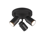 Angelo 3/Lt Plate Spotlight IP44 - Black/Chrome