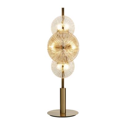 Wagon Wheel 6Lt Table Lamp - Amber & Bronze