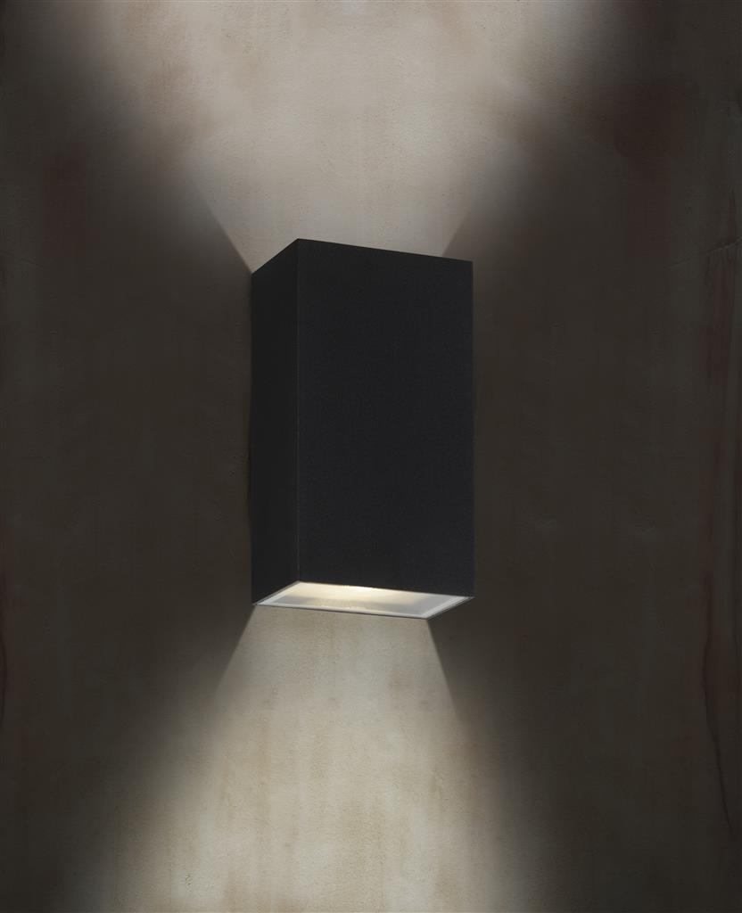 DIE CAST ALUMINIUM OUTDOOR UP/DOWN LED RECTANGLE WALL BRACKET, BLACK