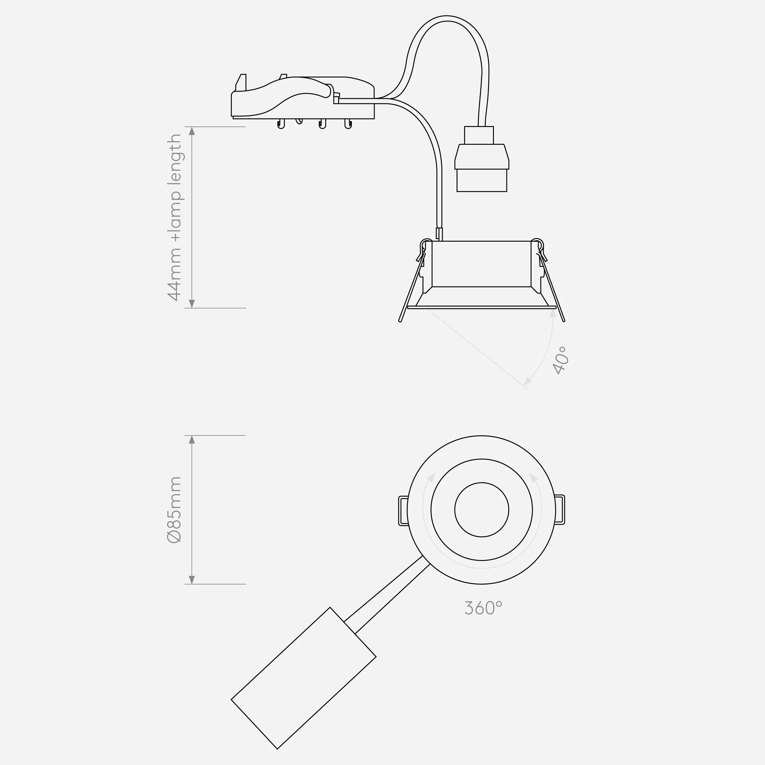 Minima Adjustable Downlight - Black/White