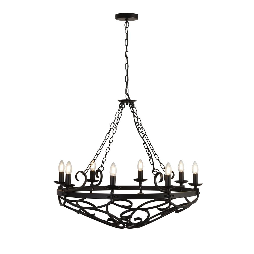 Cartwheel II  5/8/12Lt Multi-Arm Pendant - Black Finish