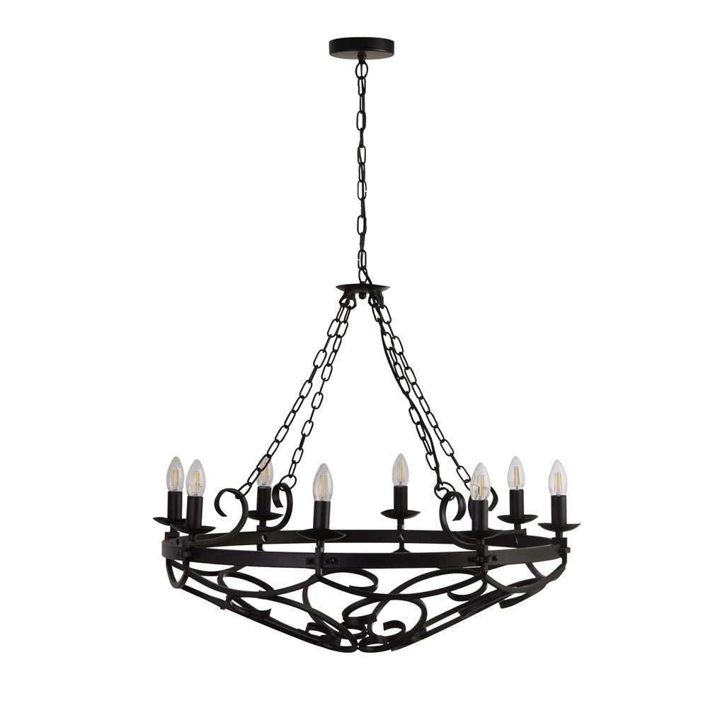 Cartwheel II  5/8/12Lt Multi-Arm Pendant - Black Finish