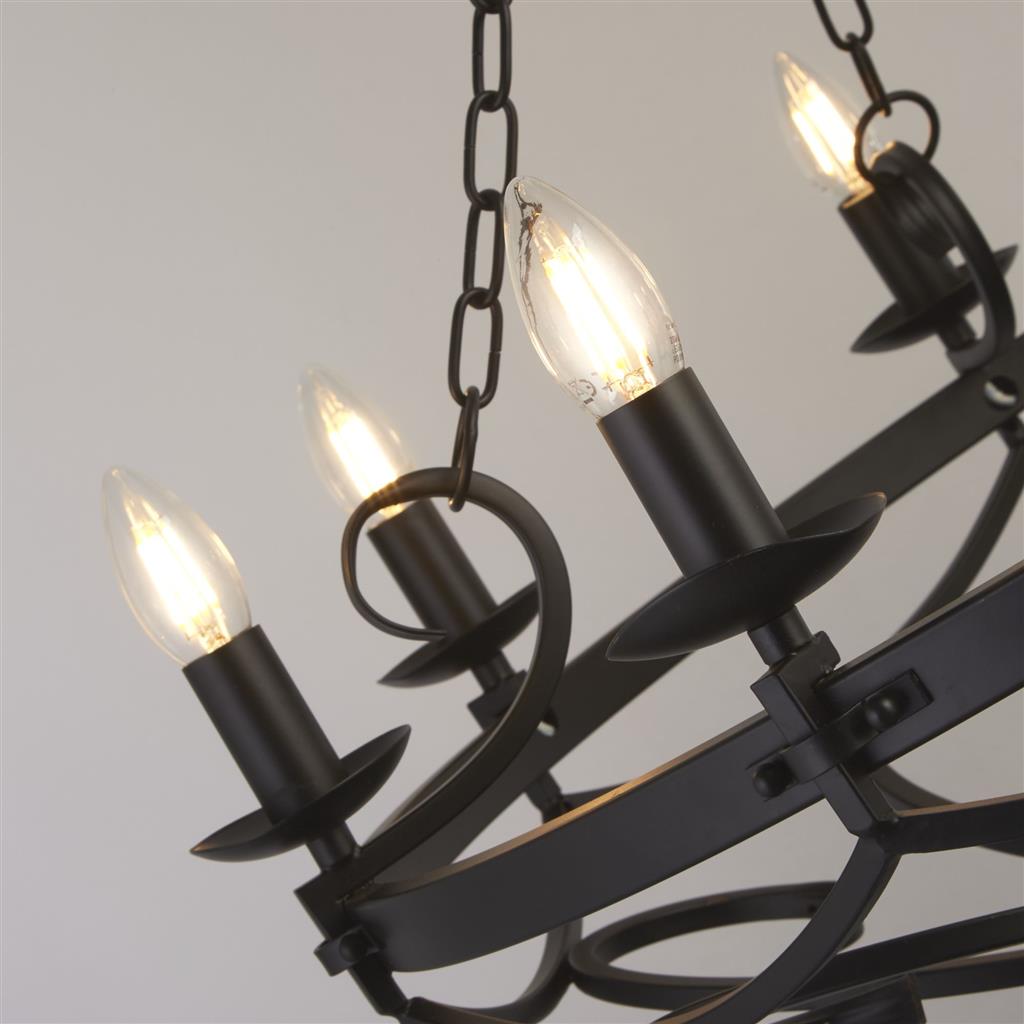 Cartwheel II  5/8/12Lt Multi-Arm Pendant - Black Finish