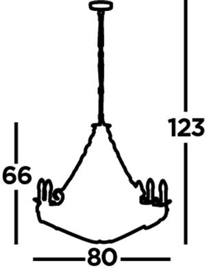 Cartwheel II  5/8/12Lt Multi-Arm Pendant - Black Finish