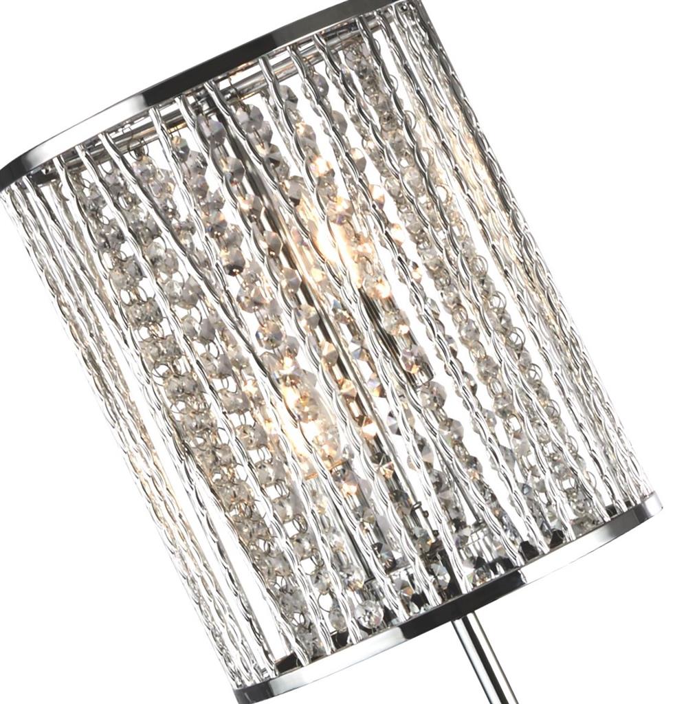 Elise 2Lt Floor Lamp - Chrome Metal & Crystal E14