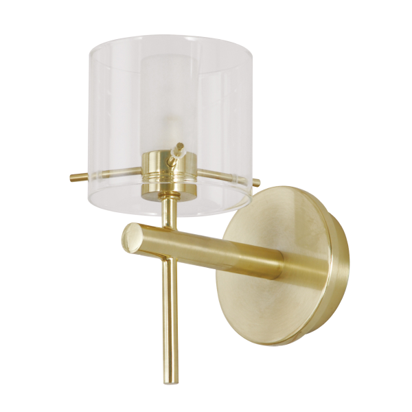 Gene Cylinder Bathroom Wall Light IP44 - Satin Brass Finish