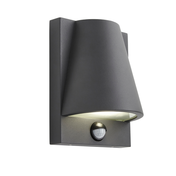 Vesoul 1 Light GU10 Wall Downlight w PIR Anthracite