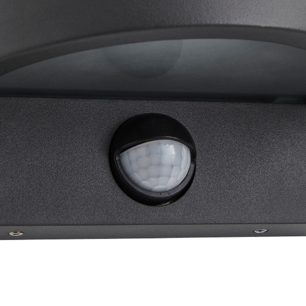 Vesoul 1 Light GU10 Wall Downlight w PIR Anthracite