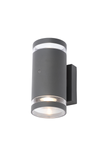Lens 2Lt GU10 Up & Down Wall Light w/Photocell Anthracite