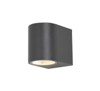 Antar 1Lt Up or Down GU10 Wall Light - Silver / Black