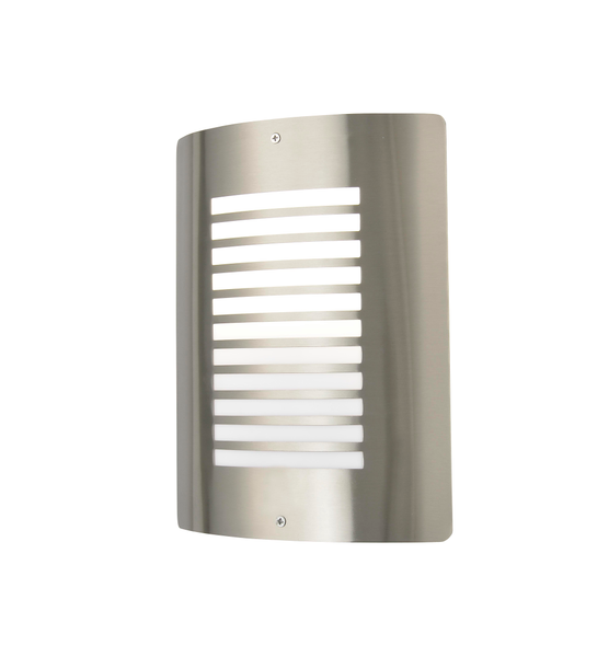 Sigma 1 Light E27 Plate Slat Wall Light - Brushed Steel