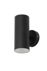 Melo 2 x 5W Light Up & Down Wall Light  - Black / Brushed Steel