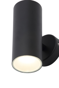 Melo 2 x 5W Light Up & Down Wall Light  - Black / Brushed Steel