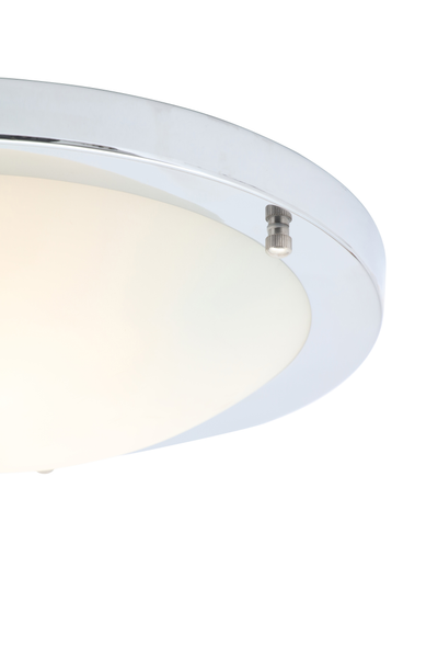 Delphi 12w/18W LED Flush Ceiling Light IP44 - Satin Nickel/Satin Black/Chrome/Brass