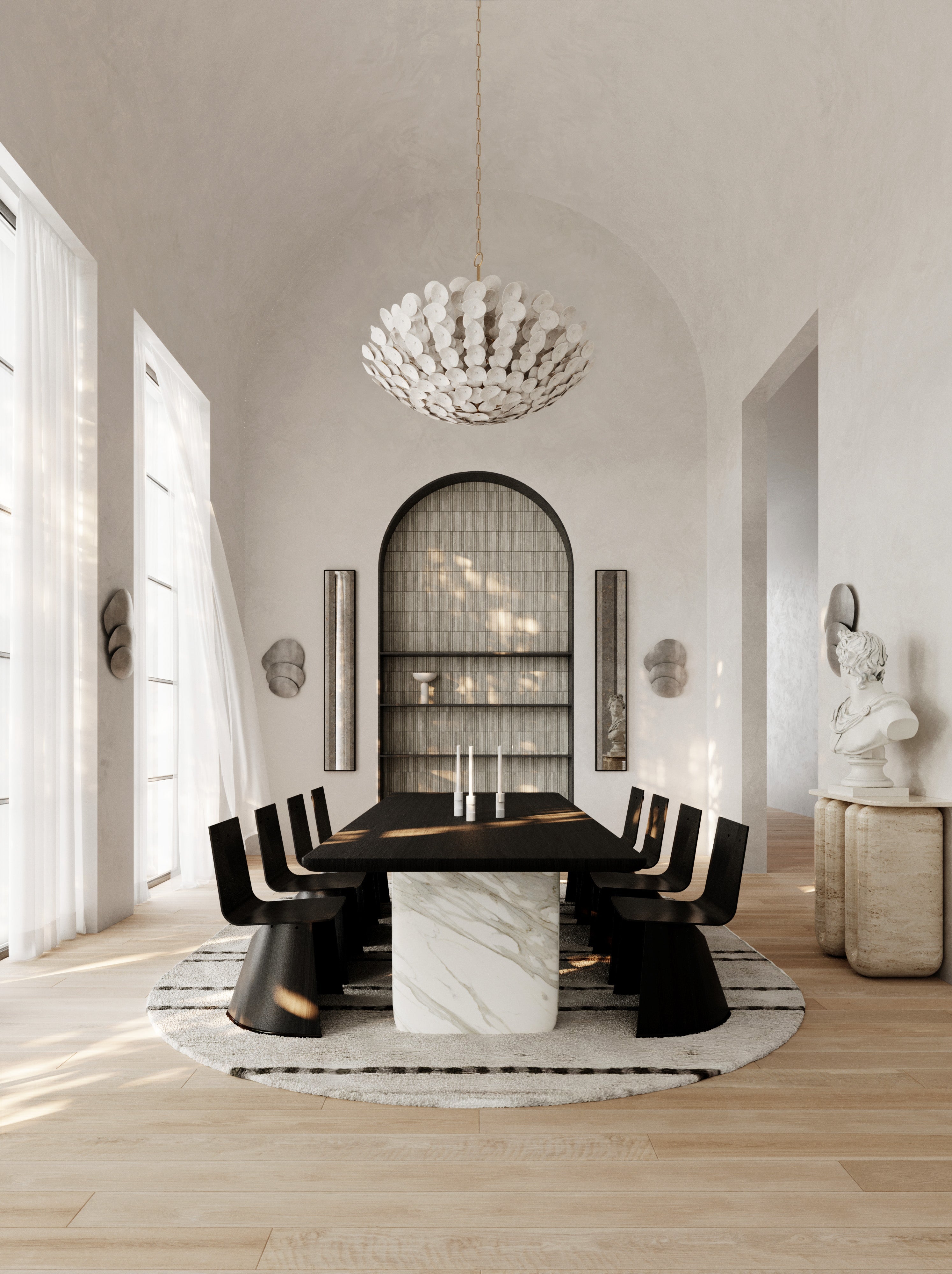 Aimi 9/12Lt Chandelier - Vintage Gold Leaf