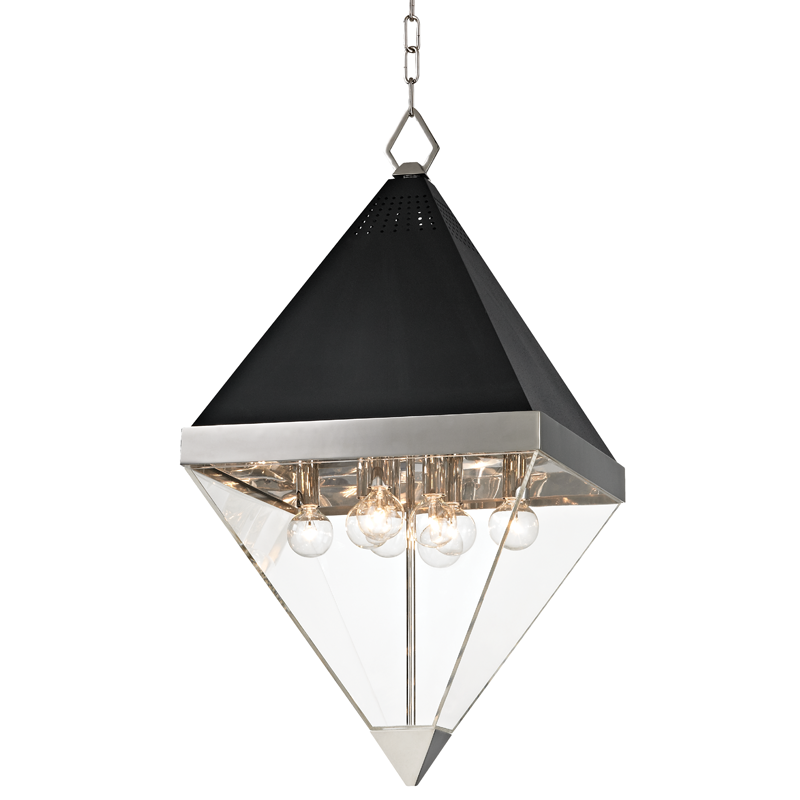 Coltrane 4/8Lt Lantern - Brass/Nickel