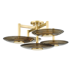 Griston LED Semi Flush - Aged Brass