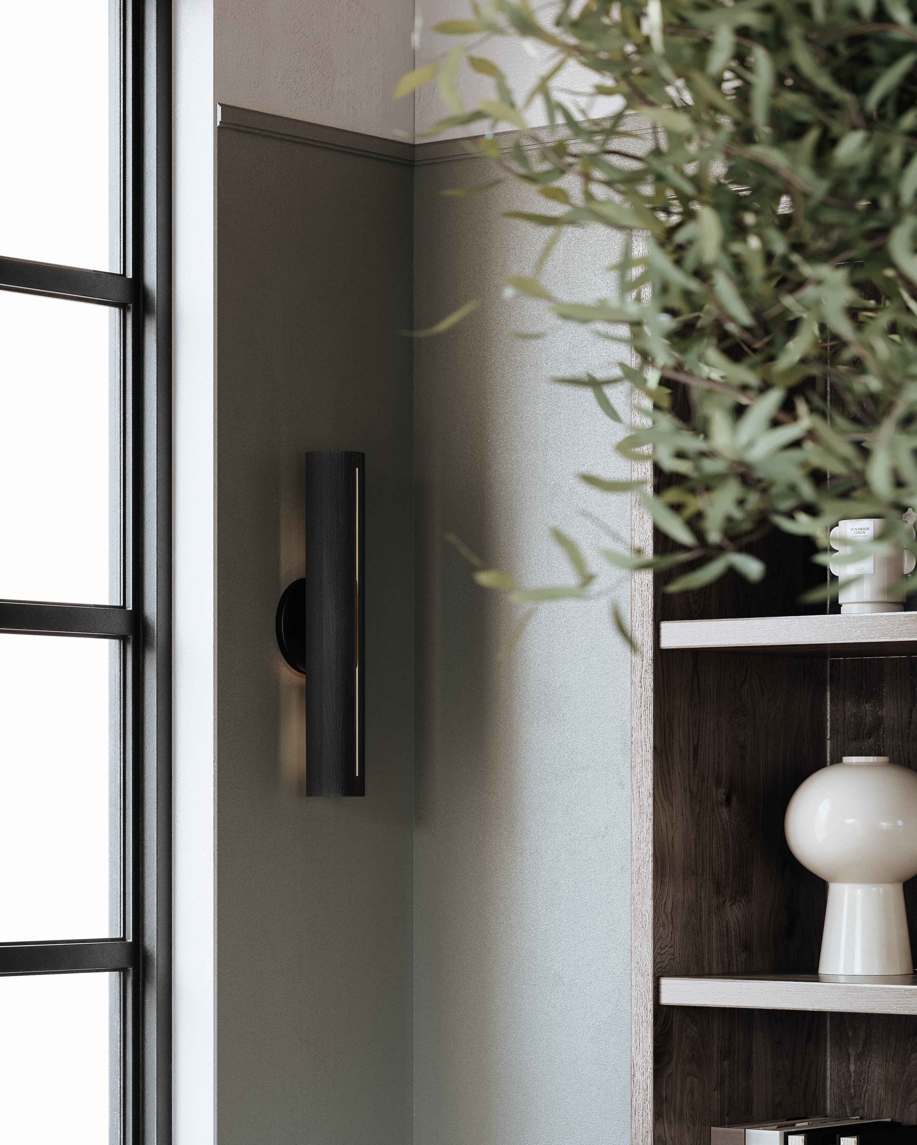Brandon 2Lt Wall Sconce - White/Black