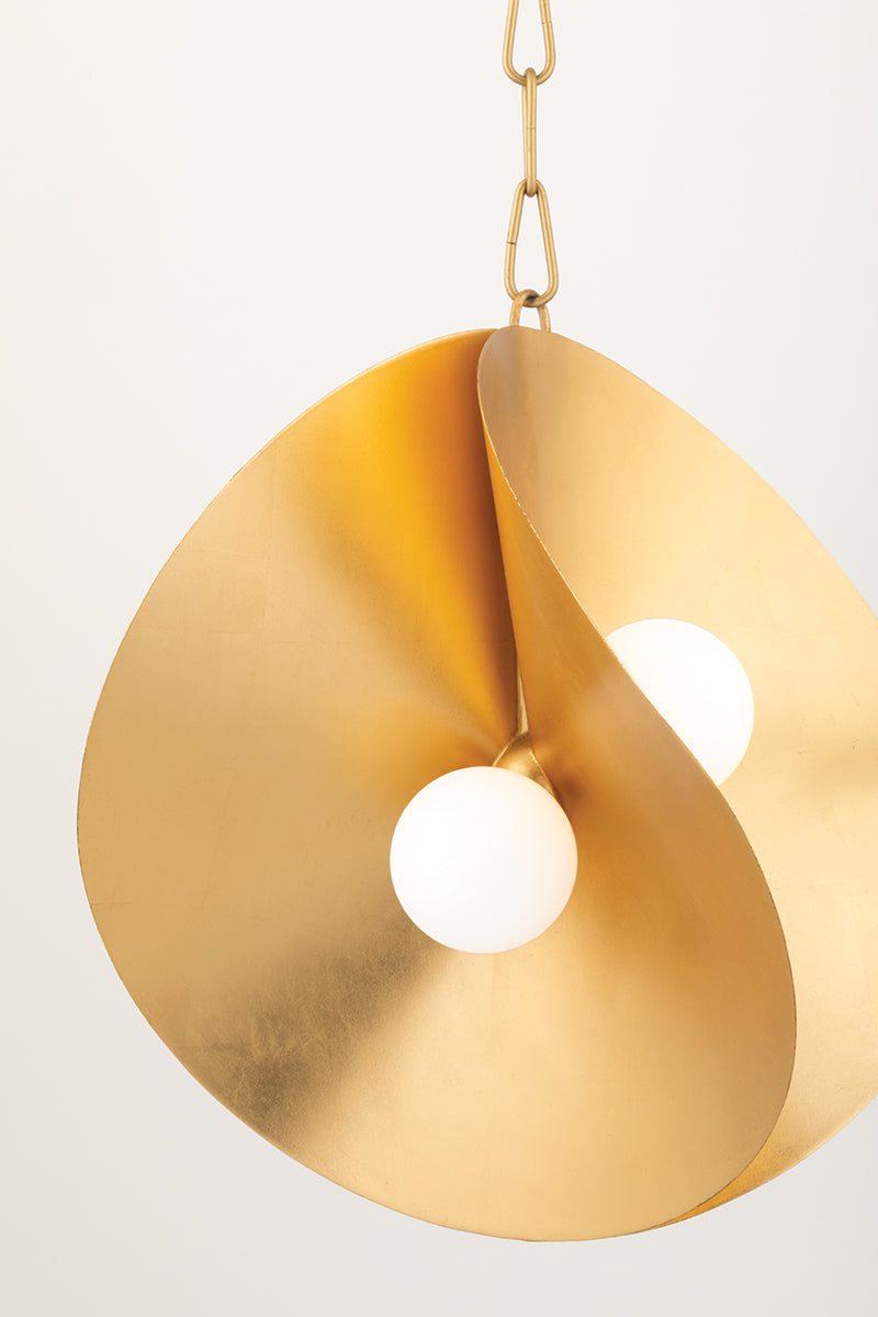 Peony 1Lt Small Pendant- Gold/ Silver